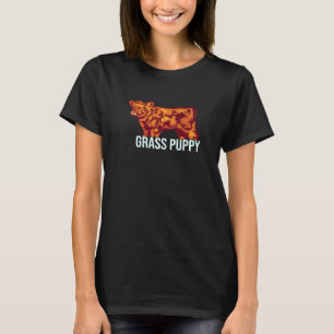 T-shirt Vache Écossaise des Highlands Herbe Chiot