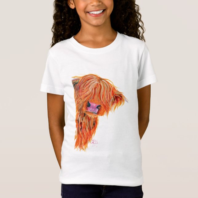 T-Shirt Vache écossaise des Highlands 'PEEKABOO' (Devant)