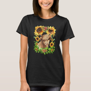 T-shirt Vache écossaise des Highlands pour maman tournesol