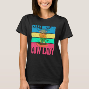 T-shirt Vache écossaise folle Dame agricultrice Femmes Vac