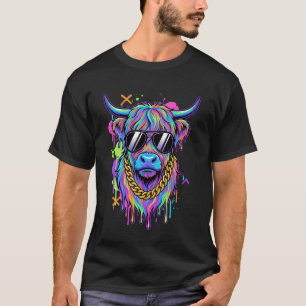 T-shirt Vache Écossaise Graffiti Fluff Around and Find Out
