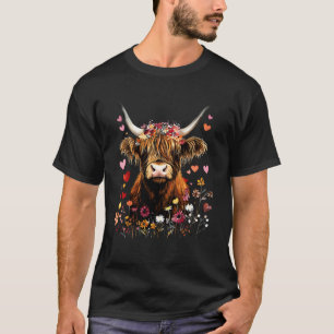 T-shirt Vache écossaise Highlander Coiffure ébouriffée Vac