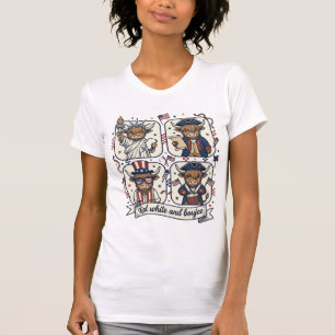 T-shirt Vache écossaise patriotique rouge blanc et boujee