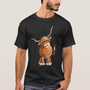 T-shirt Vache Écossaise Poilue Mignonne Pour Femmes Hommes
