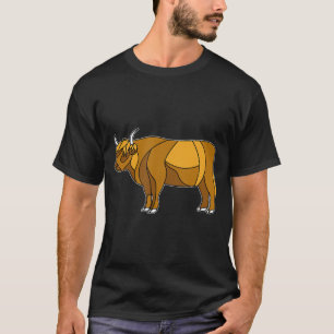 T-shirt Vache écossaise Shaggy Highland Verre tendu