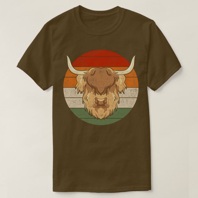T-shirt Vache écossaise Vintage écossaise (Design devant)