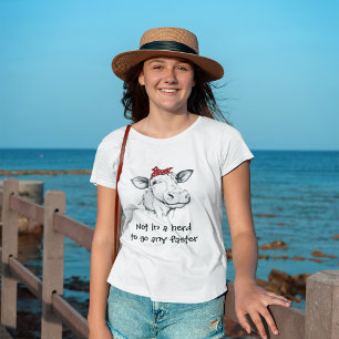 T-shirt Vache en Bandana Rouge drôle