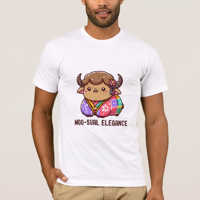 T-shirt Vache en élégance en Highland (Devant)