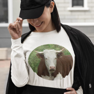 T-shirt Vache en Herbe Cameo Chemise à manches longues