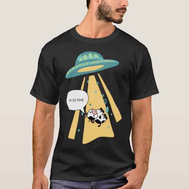 T-shirt Vache Enlevée Par Des Aliens (Devant)
