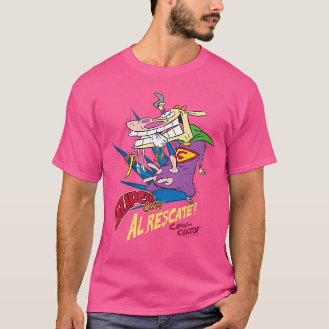T-shirt Vache et Poulet Super Vache rétro (Devant)