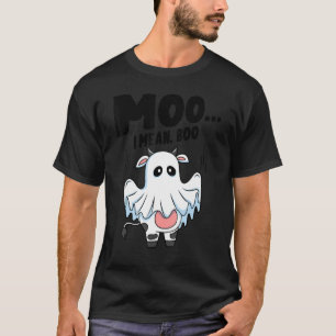 T-shirt Vache fantôme de citrouille Moo je veux dire Boo H