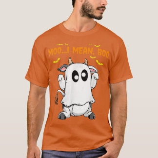 T-shirt Vache fantôme meugle je veux dire Boo Citrouille L
