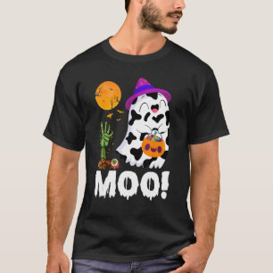 T-shirt Vache fantôme Moo & chapeau de sorcière Costume Ha