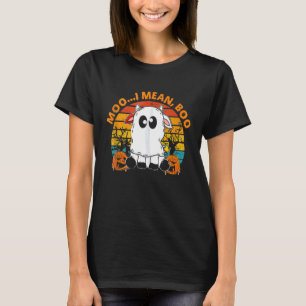 T-shirt Vache fantôme Moo Je Veux Dire Boo Citrouille Moon