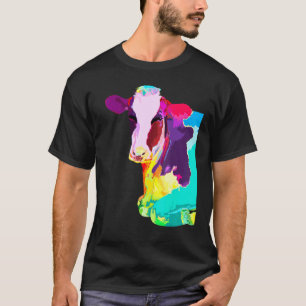T-shirt Vache Femmes Coloré Cool Vache Bovins Hommes