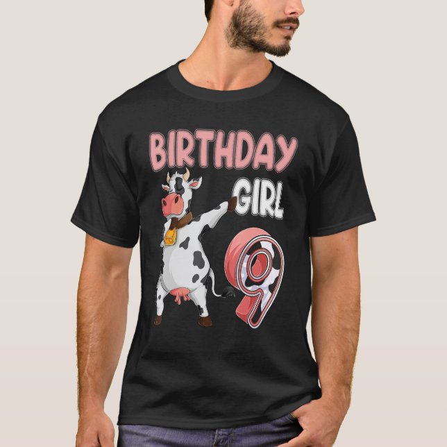 T-shirt Vache fille 9 ans Fille Vache Ferme ba (Devant)