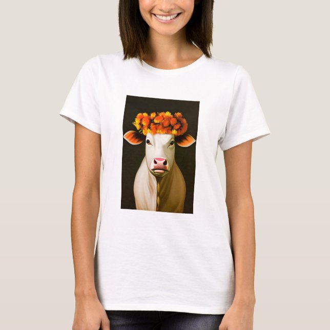 T-shirt Vache fleurie (Devant)