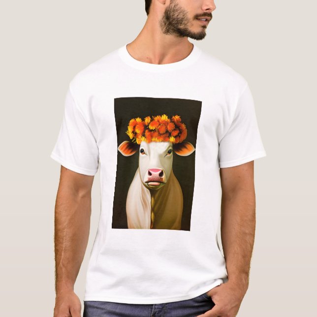 T-shirt Vache fleurie (Devant)