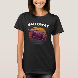 T-shirt Vache Galloway Rétro pour Hommes Femmes Enfants