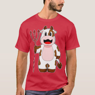 T-shirt Vache Halloween Devil Trident