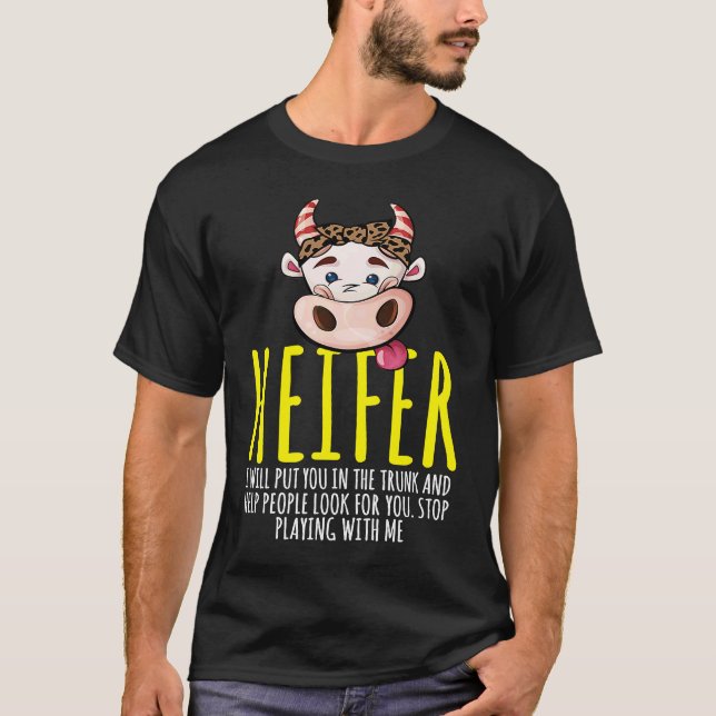 T-shirt Vache Heifer Trunk Animal de ferme (Devant)
