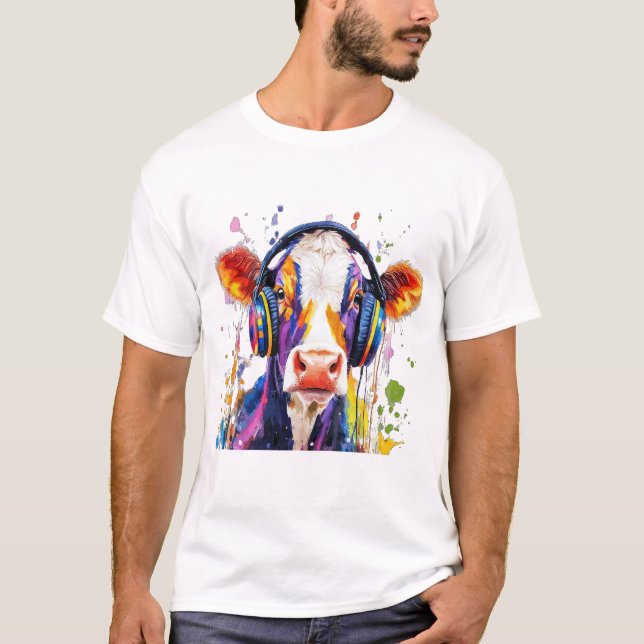T-shirt Vache Highland colorée (Devant)