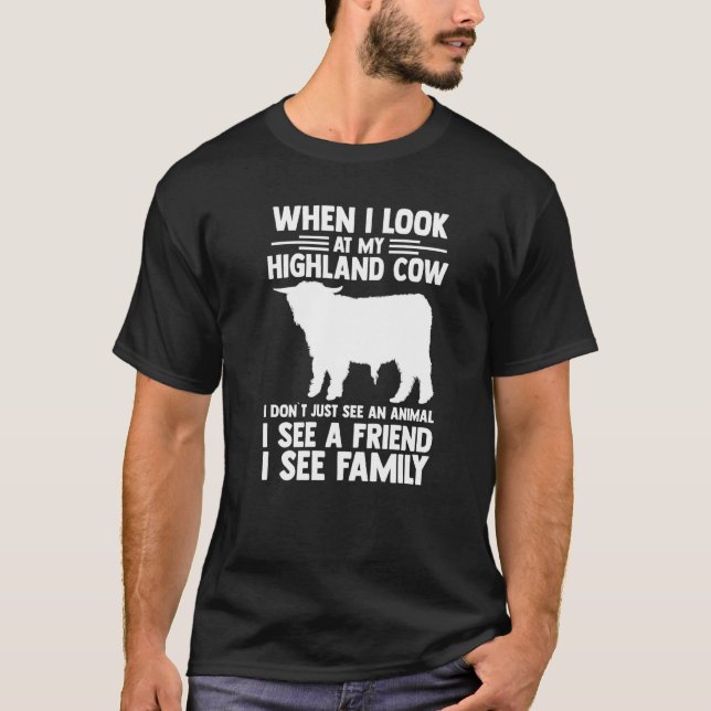 T-shirt Vache Highland de la ferme (Devant)