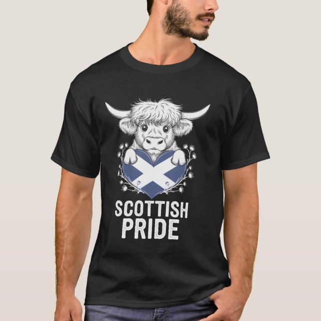 T-shirt Vache Highland de la fierté écossaise (Devant)