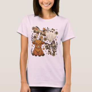 T-shirt Vache Highland et fantôme avec vaches Western