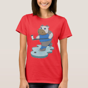 T-shirt Vache Hockey sur glace Baguette de hockey sur glac