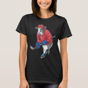 T-shirt Vache Hockey sur glace Bâton de hockey sur glace S