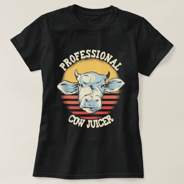 T-shirt Vache Imprimer Professionnel Vache Juicer Milker L (Design devant)