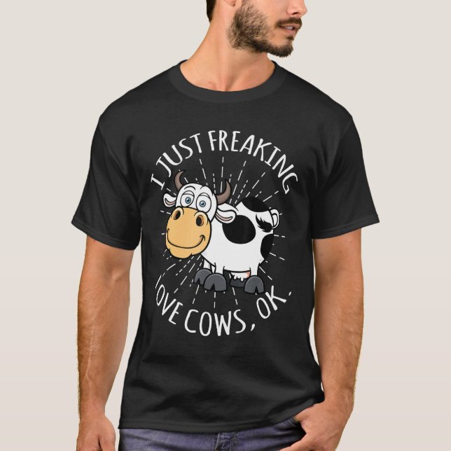 T-shirt Vache   J'adore Vraiment Les Vaches Ok (Devant)