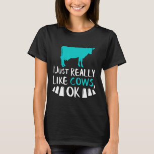 T-shirt Vache J'Aime Vraiment Les Vaches Ok Producteur Lai