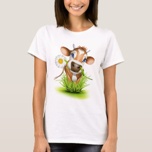 T-shirt Vache Jersey dans l'herbe