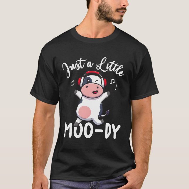 T-shirt Vache Juste Un Peu Moo-Dy Cow Farmer (Devant)