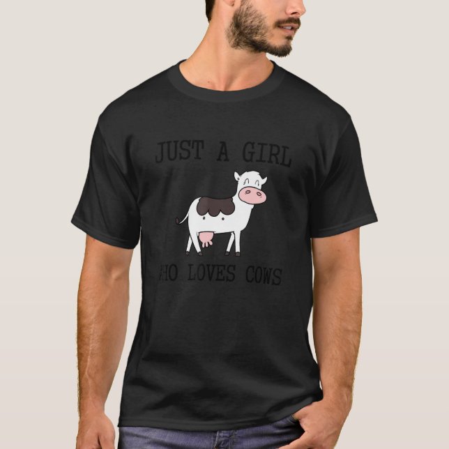 T-shirt Vache Juste Une Fille Qui Aime Les Vaches (Devant)