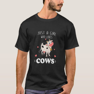 T-shirt Vache Juste Une Fille Qui Aime Les Vaches