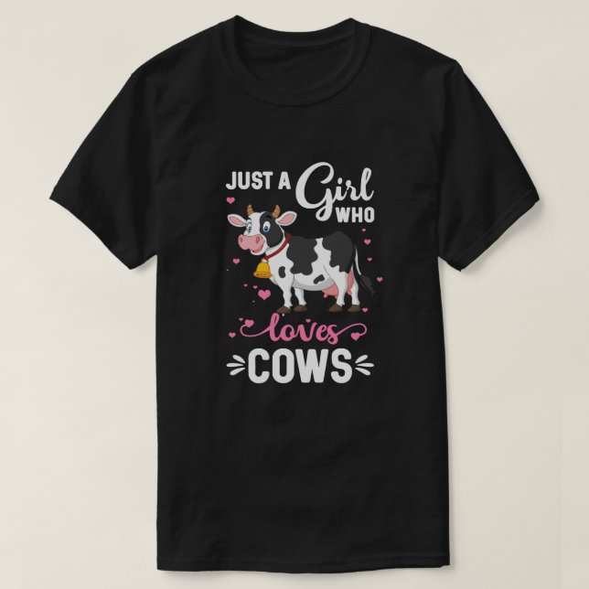 T-shirt Vache Juste Une Fille Qui Aime Les Vaches Agricult (Design devant)