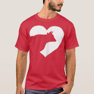 T-shirt Vache Juste une fille qui aime vaches Coeur fermie