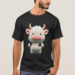 T-shirt Vache Kawaii Mignon Dessin Animé Amoureux Animaux 