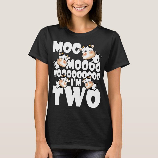 T-shirt Vache laitière de 2 ans Joyeux 2e anniversaire (Devant)