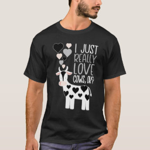 T-shirt Vache laitière mignonne J'aime vraiment les vaches