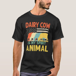 T-shirt Vache Laitière Mon Animal Spirituel Usa Patriotiqu