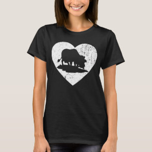 T-shirt Vache laitière Vintage Coeur blanc Valentines d'an