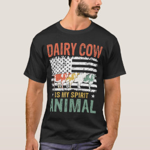 T-shirt Vache Laitière vintage est mon esprit Animal Ameri