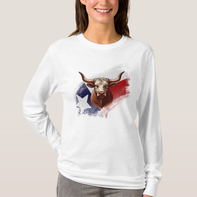 T-shirt Vache longhorne du Texas (Devant)