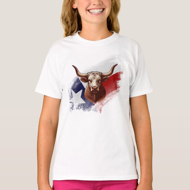 T-shirt Vache longhorne du Texas (Devant)