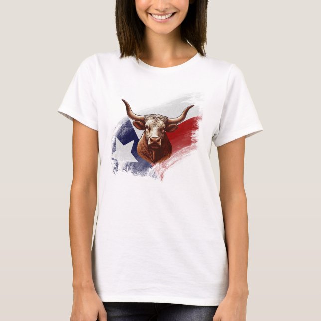 T-shirt Vache longhorne du Texas (Devant)